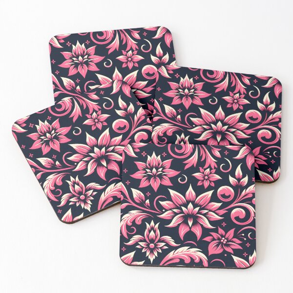 Item preview, Elegant Floral Swirls on Noir designed and sold by inkArtistryfine.