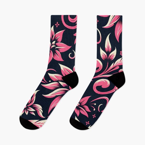 Item preview, Elegant Floral Swirls on Noir designed and sold by inkArtistryfine.