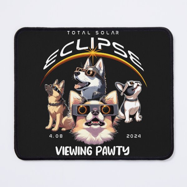Item preview, Observación del eclipse Pawty, perros, razas de perros, chihuahua, husky, boxer, totalidad, eclipse solar sobre EE. UU., 8 de abril de 2024 designed and sold by jeyel7.