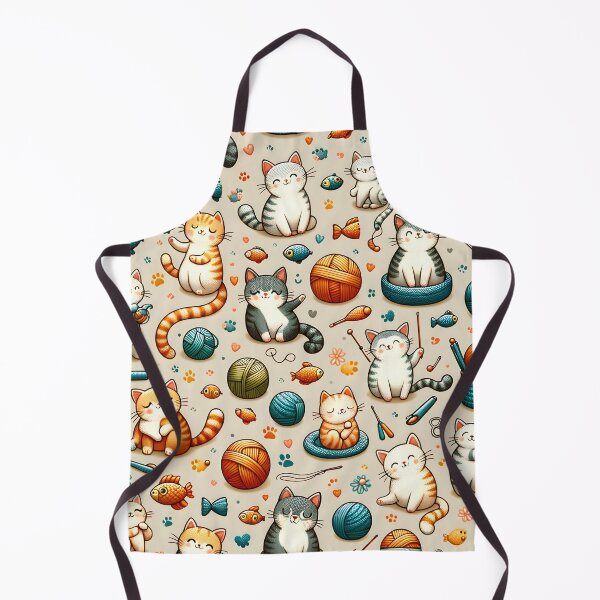 Item preview, Playful Kittens and Yarn Pattern designed and sold by inkArtistryfine.
