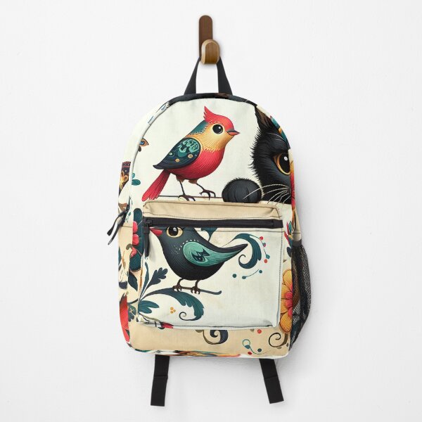 Item preview, Enchanted Garden: Whimsical Cat and Birds designed and sold by inkArtistryfine.