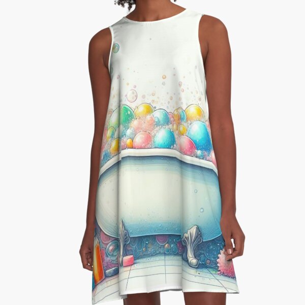 Soap bubble bath. A-Line Dress