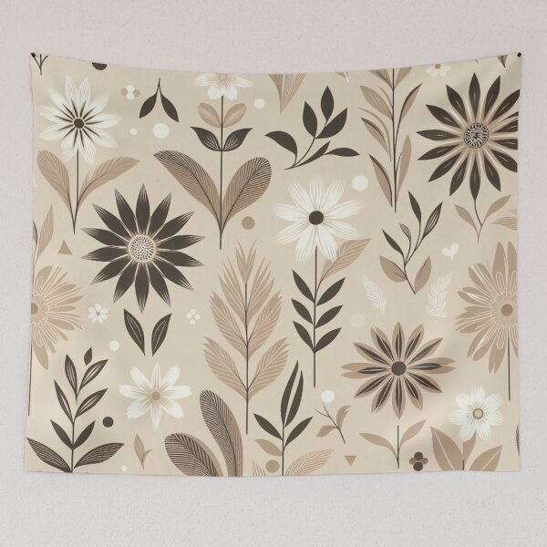 Item preview, Aesthetic Beige Floral Pattern  designed and sold by AIExpressive.