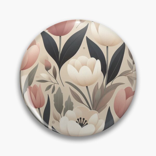 Item preview, Patrón floral de tulipanes estéticos rosa rubor y beige designed and sold by AIExpressive.