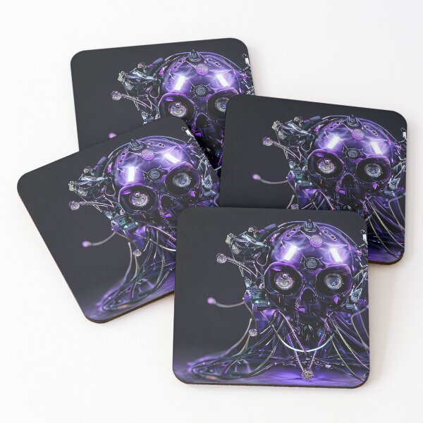 Item preview, Purple techno-skull 2 designed and sold by Pebbledrops.