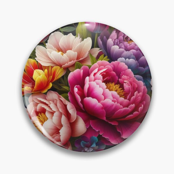 Item preview, Colorful Peonies and Tulips Flowers Floral Pattern  designed and sold by AIExpressive.
