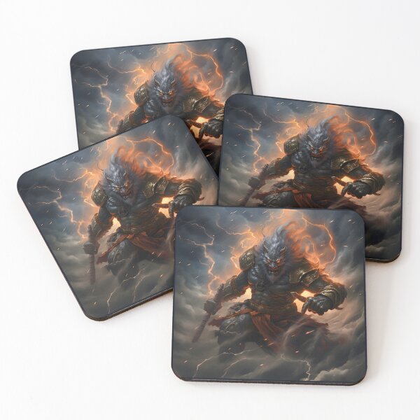 Item preview, Raijin's Fury - Japanese God of Thunder designed and sold by Sakashi-Canvas.