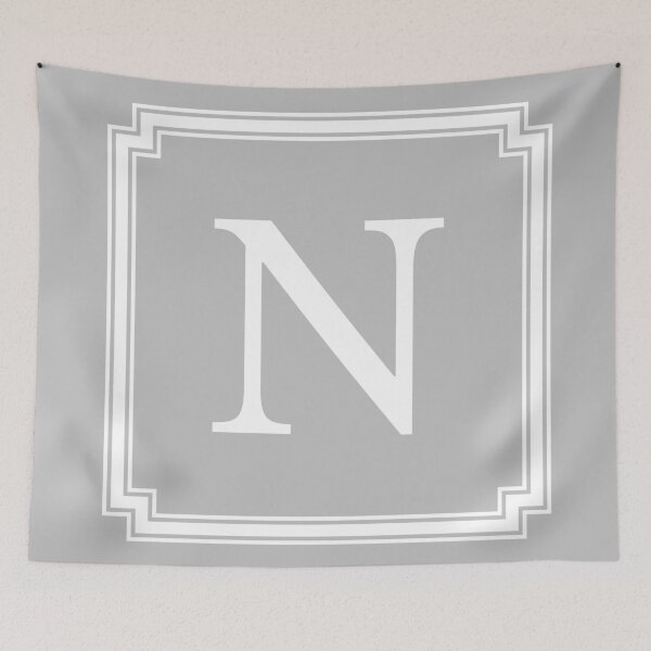 Item preview, Silver Gray Classy And Elegant Monogram N designed and sold by rewstudio.