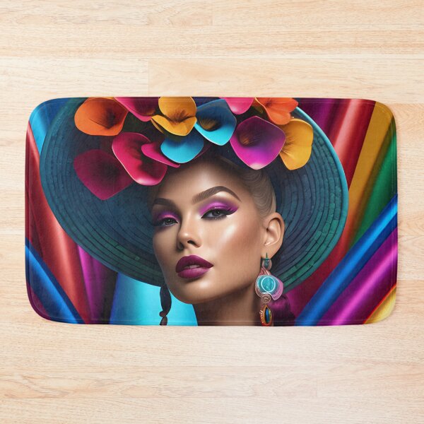 Item preview, Vintage Chic: Confident Woman Colorful Stripes Whimsical LGBTQ+ designed and sold by whimsiqueer.