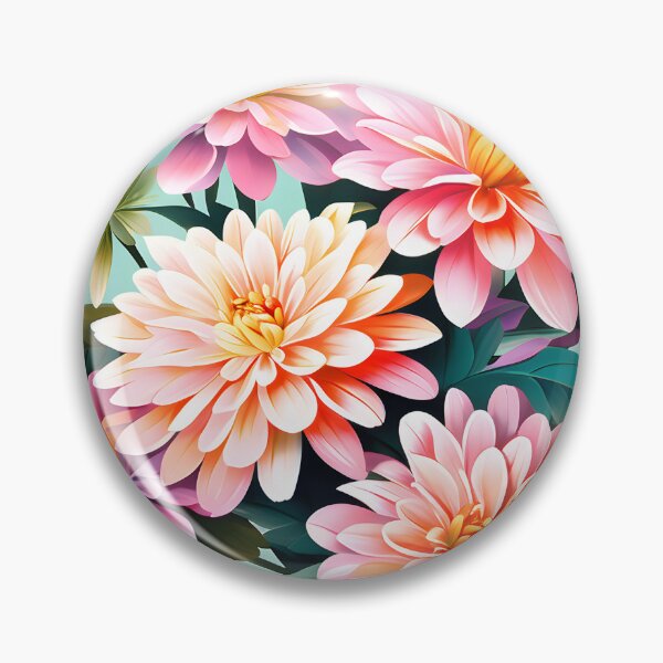 Item preview, Painting of Pink and Beige Zinnia Flowers designed and sold by Petalandfur.