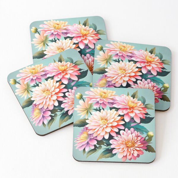 Item preview, Painting of Pink and Beige Zinnia Flowers designed and sold by Petalandfur.