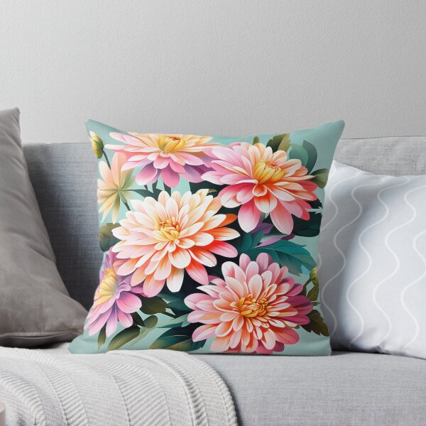 Item preview, Painting of Pink and Beige Zinnia Flowers designed and sold by Petalandfur.