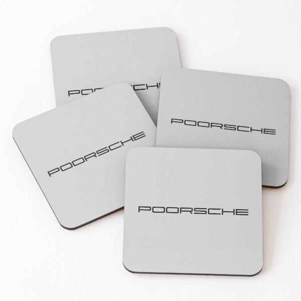 Item preview, POORsche, fa*e transparent sticker, bumper sticker designed and sold by Cerulean-Shop.