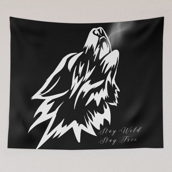 Item preview, Stay Wild Stay Free - Wolf Howling, Wolves Moon designed and sold by abeautifulife.
