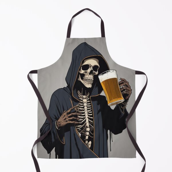 Item preview, Chilling Brew: A Skeleton Enjoying a Pint of Beer designed and sold by DotsAndDesigns.