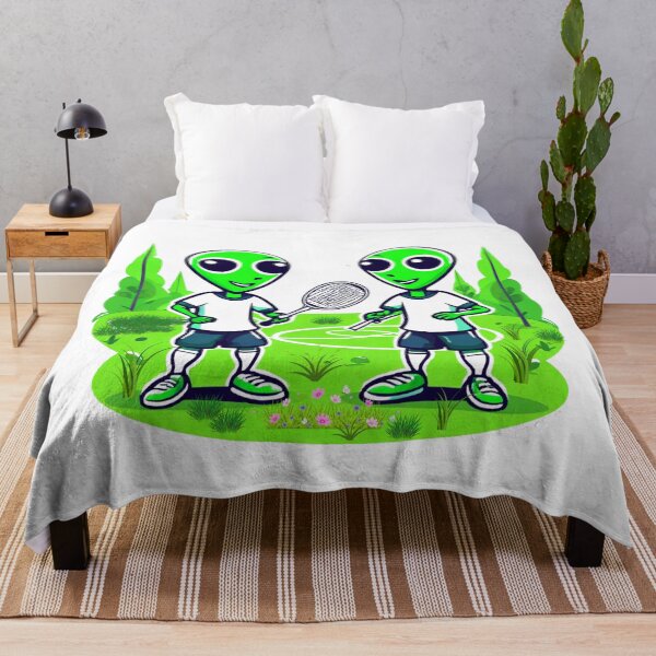 Item preview, Aliens also like to play badminton. designed and sold by Zofia Sosnecka.