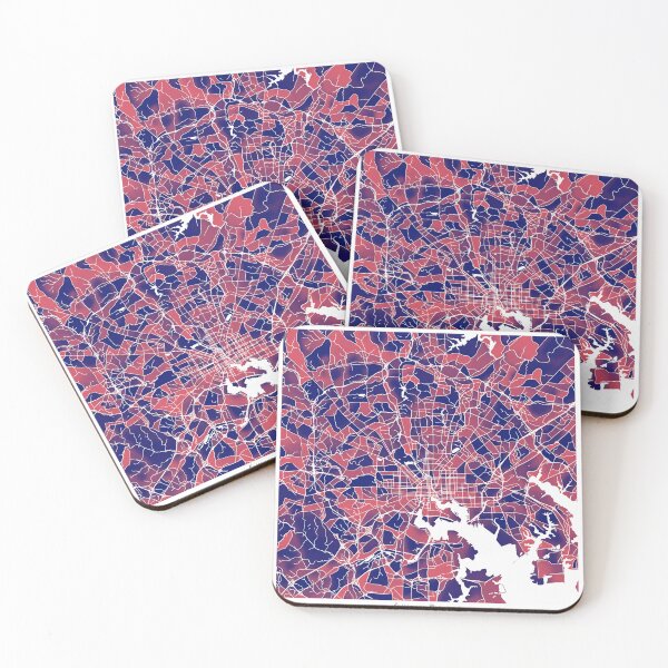 Item preview, Baltimore Maryland City Map - Red-Blue Duotone designed and sold by StylishStacks.