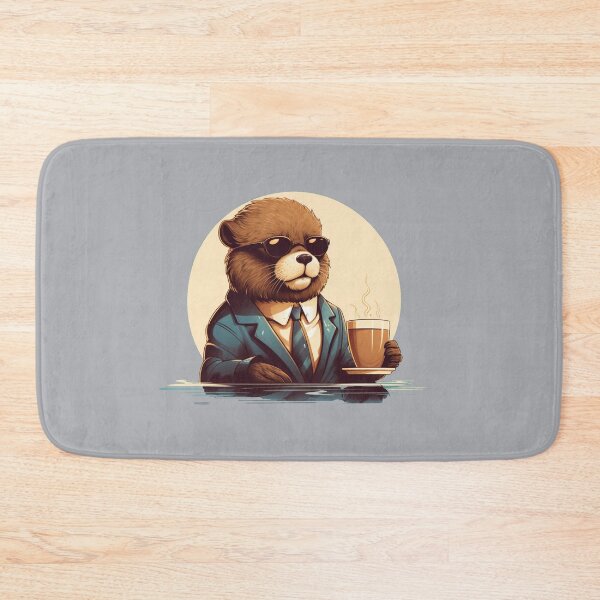 Artikelvorschau, Seeotter tragen eine Sonnenbrille und trinken auf elegante Weise Kaffee entworfen und verkauft von MilkyBerryShop.
