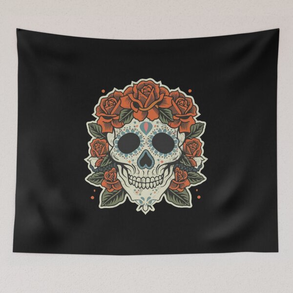 Item preview, American Traditional Death and Rebirth Skull Motif designed and sold by Goku Creations.