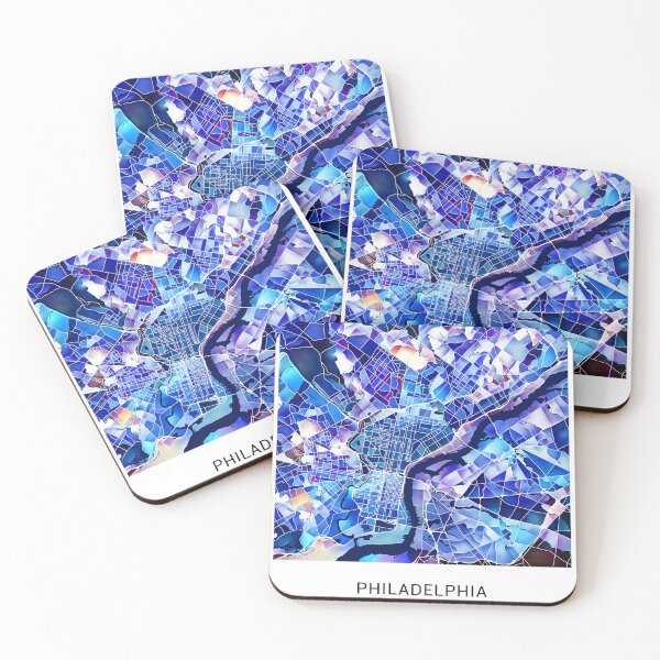 Item preview, Philadelphia Pennsylvania Named City Map - Marine Blue designed and sold by StylishStacks.