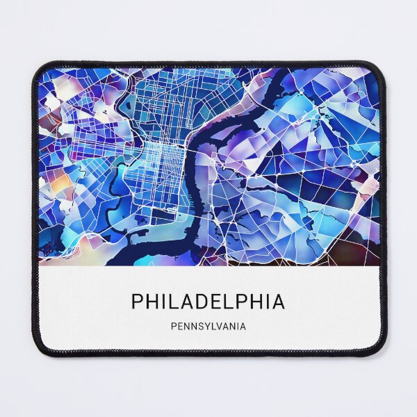 Item preview, Philadelphia Pennsylvania Named City Map - Marine Blue designed and sold by StylishStacks.