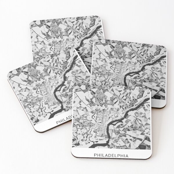 Item preview, Philadelphia Pennsylvania Named City Map - Black and White Monochrome designed and sold by StylishStacks.