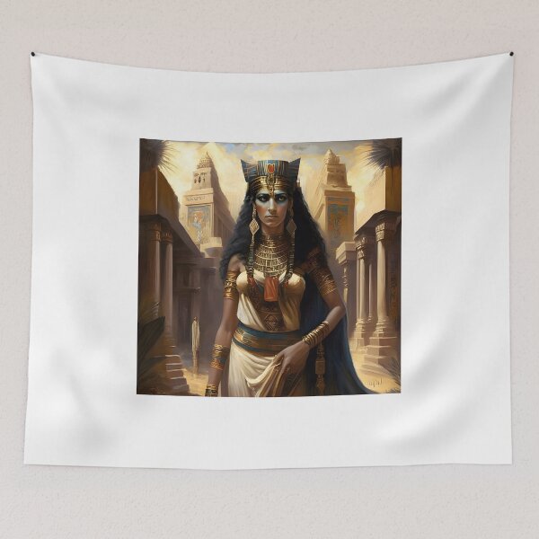 Item preview, Pharaoh's Queen in front of the Temple :from EgyApe Artists designed and sold by egyape ⭐⭐⭐⭐⭐.