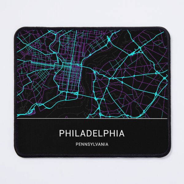 Item preview, Philadelphia Pennsylvania Named City Map - Neon Fantasy designed and sold by StylishStacks.