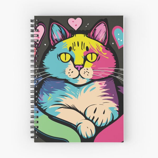 Item preview, Multicoloured Cat With Love Hearts designed and sold by griceyvisuals.