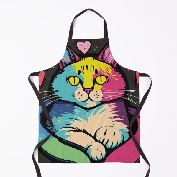 Item preview, Multicoloured Cat With Love Hearts designed and sold by griceyvisuals.