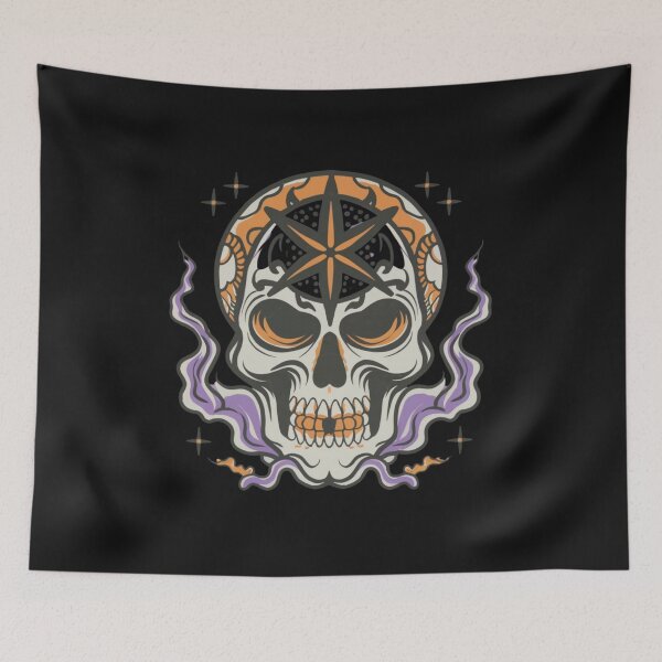 Item preview, Halloween skull and star head Tattoo designed and sold by Goku Creations.
