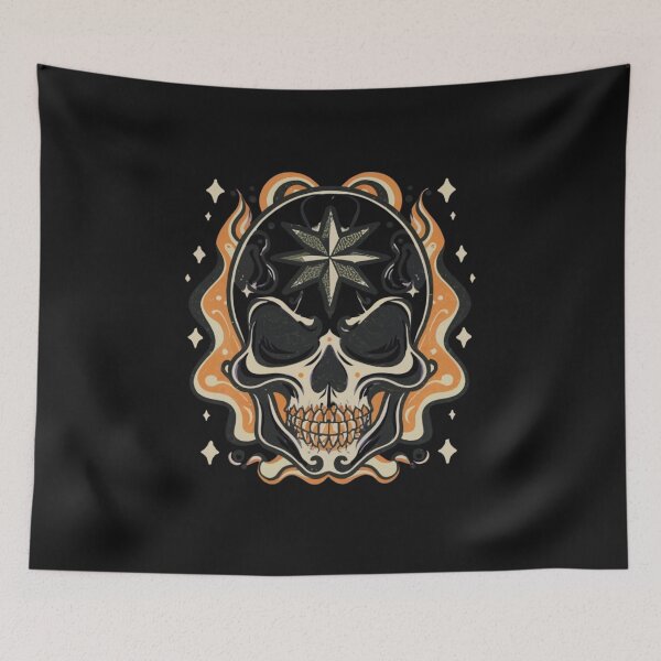 Item preview, Halloween skull and star head Tattoo designed and sold by Goku Creations.