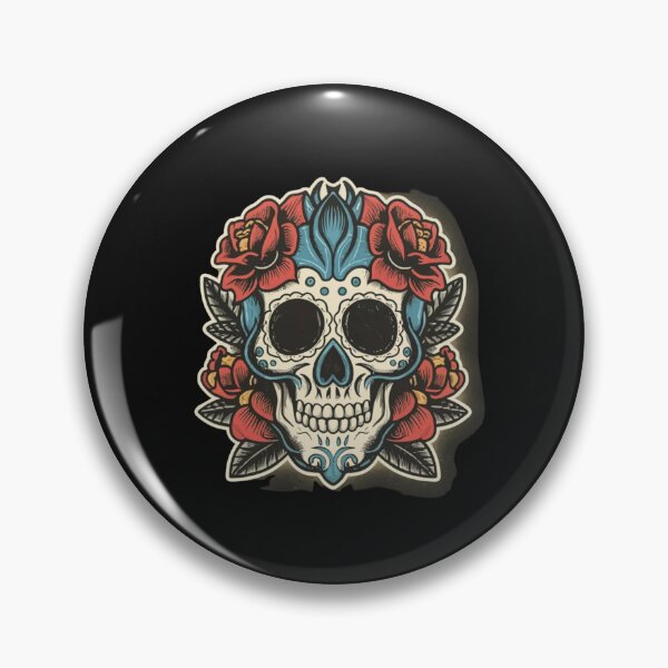 Item preview, American Traditional Death and Rebirth Skull Motif designed and sold by Goku Creations.