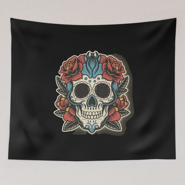 Item preview, American Traditional Death and Rebirth Skull Motif designed and sold by Goku Creations.