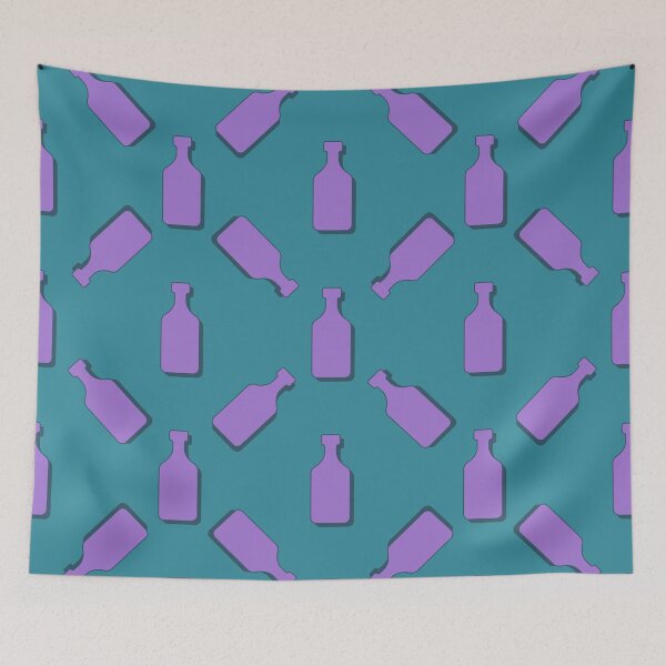 Item preview, Purple water bottle, turquoise background designed and sold by Mini-Anni.