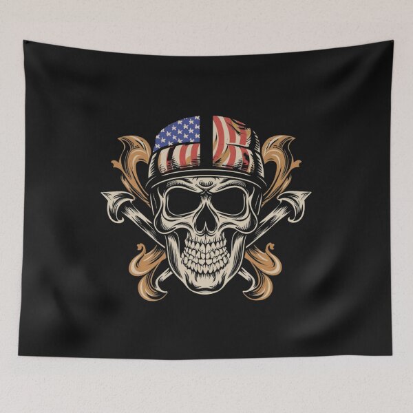 Item preview, American Traditional Death and Glory Skull Tattoo designed and sold by Goku Creations.
