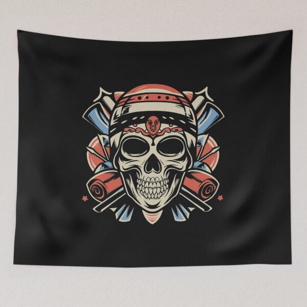 Item preview, American Traditional Death and Glory Skull Tattoo designed and sold by Goku Creations.