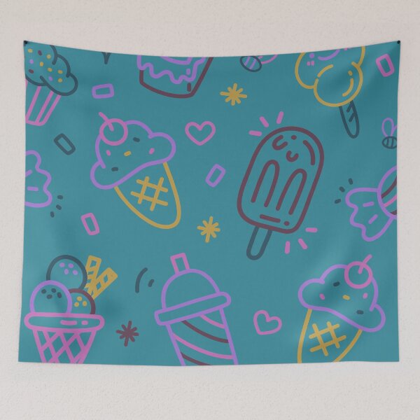 Item preview, Ice cream turquoise background designed and sold by Mini-Anni.