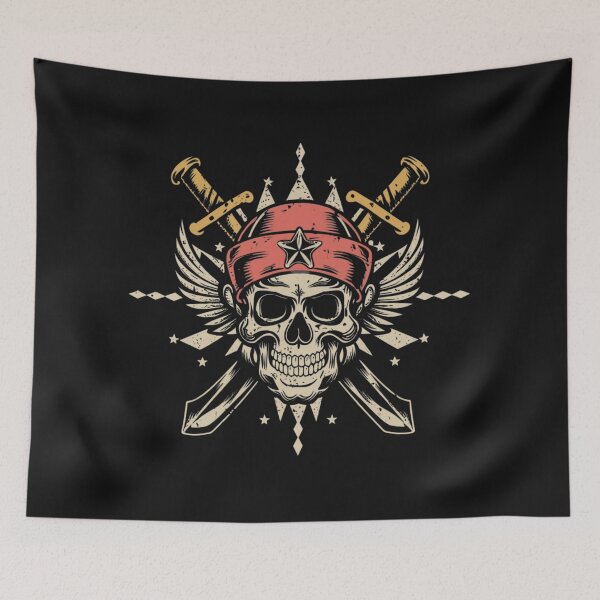 Item preview, Vintage Death and Glory Skull Tattoo designed and sold by Goku Creations.