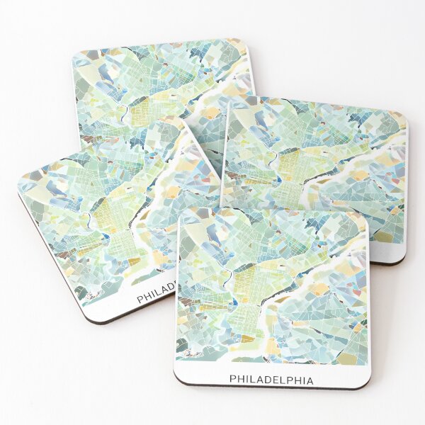 Item preview, Philadelphia Pennsylvania Named City Map - Pastel Color Scheme designed and sold by StylishStacks.