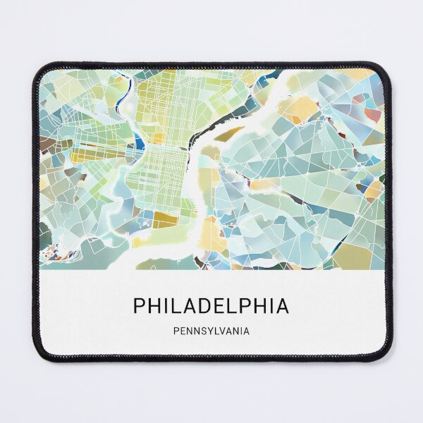 Item preview, Philadelphia Pennsylvania Named City Map - Pastel Color Scheme designed and sold by StylishStacks.