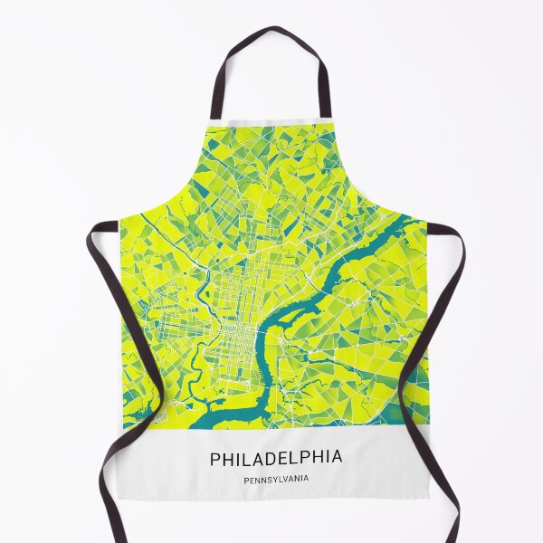 Item preview, Philadelphia Pennsylvania Named City Map - Green-Yellow Duotone designed and sold by StylishStacks.