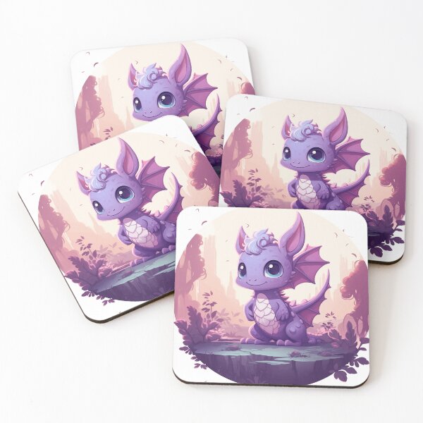 Item preview, Cute Purple Baby Dragon Cartoon Anime Style designed and sold by FantasyFair.