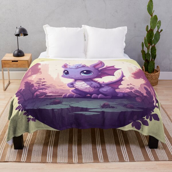 Item preview, Cute Purple Baby Dragon Cartoon Anime Style designed and sold by FantasyFair.