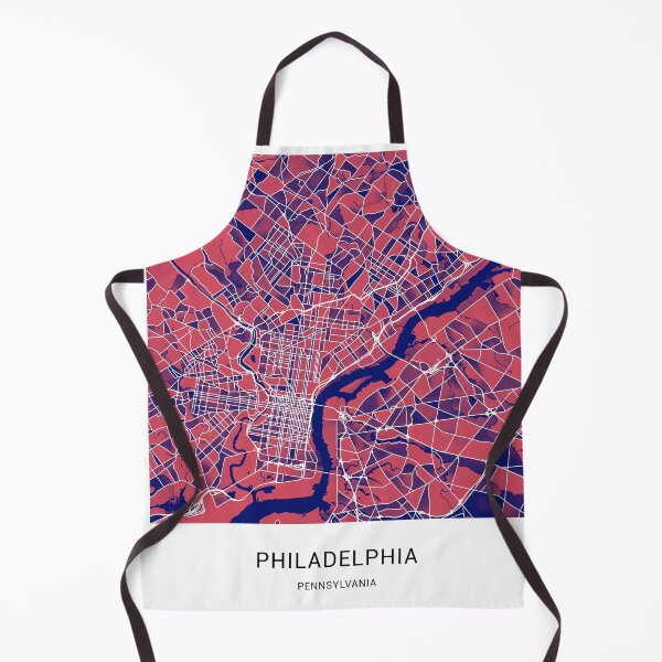 Item preview, Philadelphia Pennsylvania Named City Map - Red-Blue Duotone designed and sold by StylishStacks.