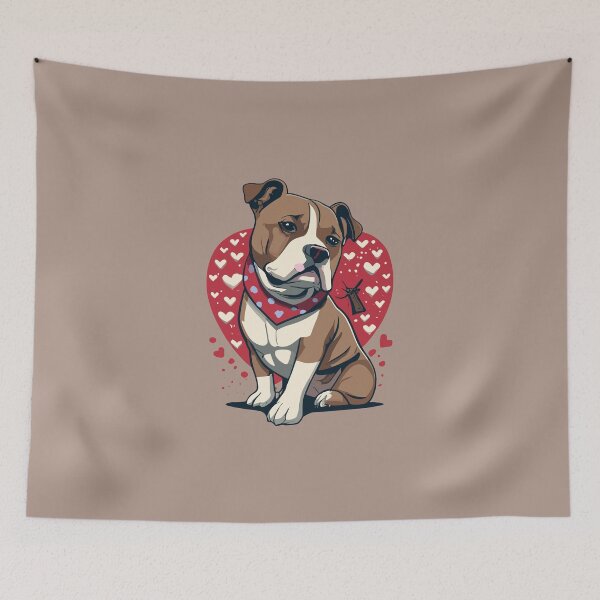Item preview, American Staffy Love on Valentine's Day designed and sold by VoyteksDesigns.
