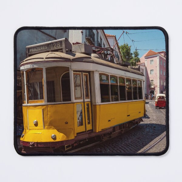 Item preview, Tram line 28 in Lisbon's windy streets - photo designed and sold by CineWanderlust.