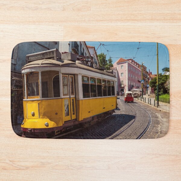 Item preview, Tram line 28 in Lisbon's windy streets - photo designed and sold by CineWanderlust.