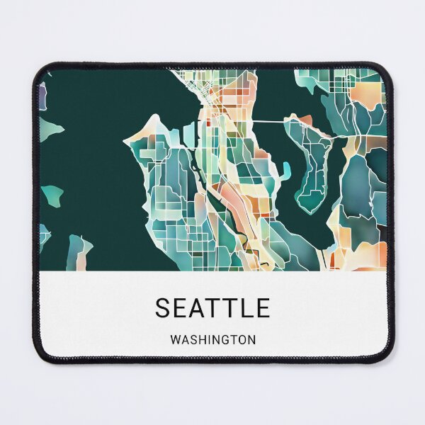Item preview, Seattle Washington Named City Map - Lush Green designed and sold by StylishStacks.