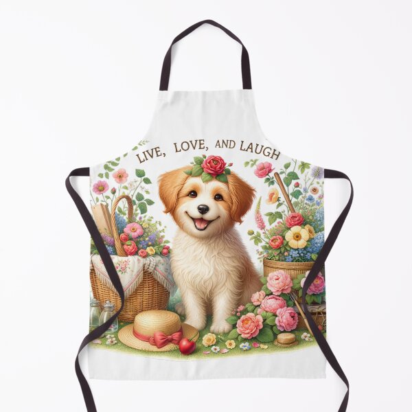 Item preview, Countryside Bliss: Happy Dog in Bloom designed and sold by SrijanaByAnu.